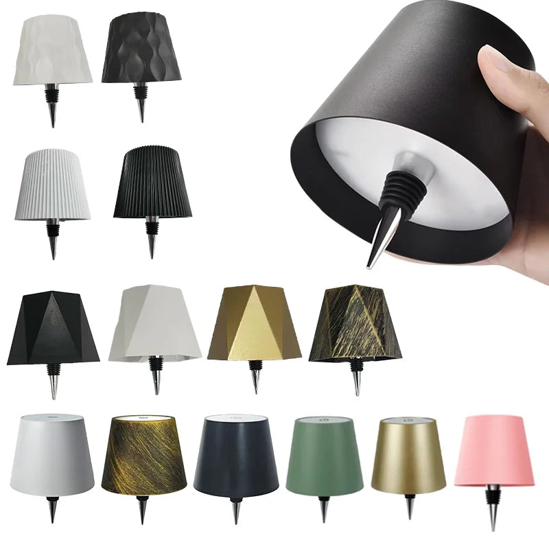 Wireless Bottle Table Touch Control Lamp With 3 Colors & Dimming Night Lamp