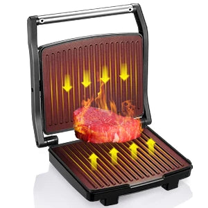 Panini Grill Press Sandwich Maker, Electric Indoor Grill with Non-Stick Cooking Plate and Removable Drip Tray