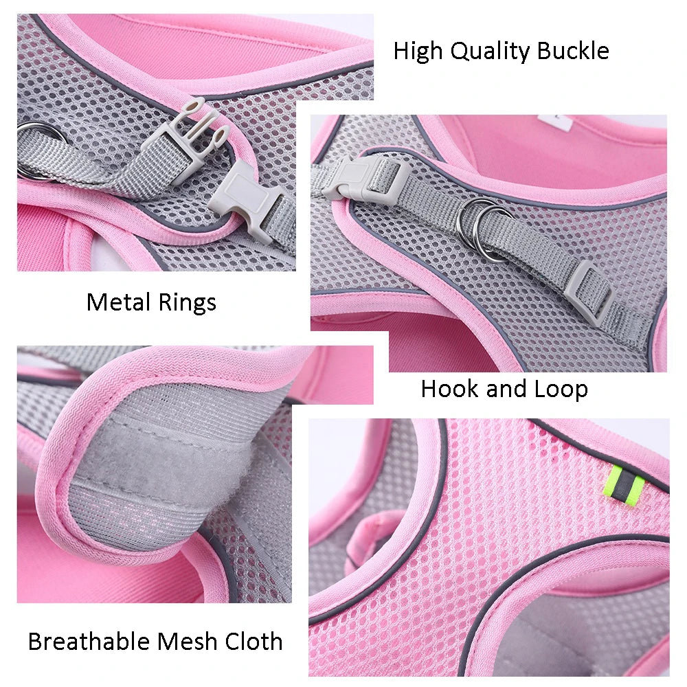 Adjustable Breathable Reflective Pet Harness Vest Chest Rope Set