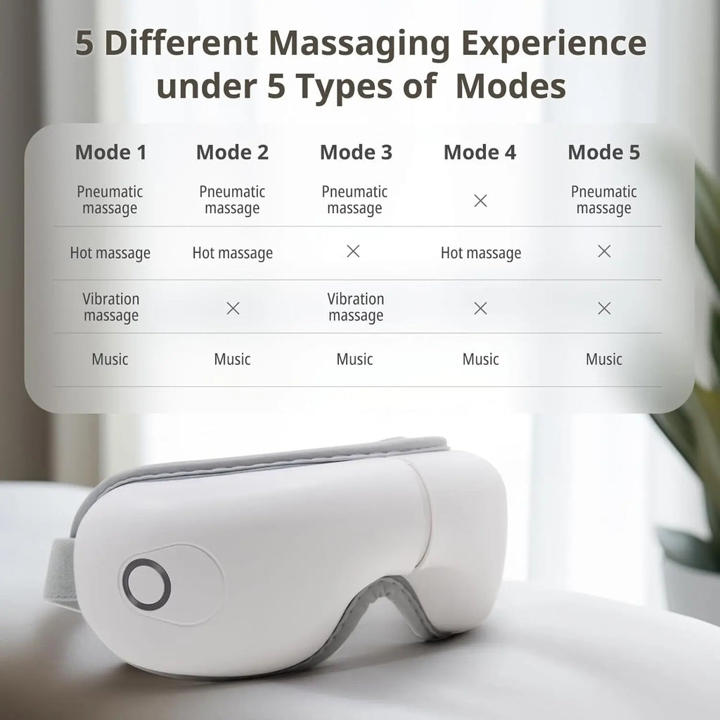 Folding Eye Massager Eye Mask with Heat and Bluetooth Music Airbag