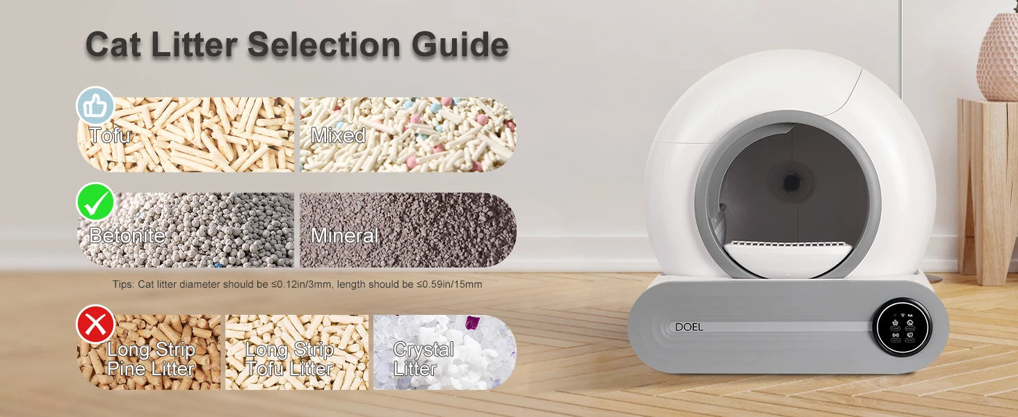 2.4G WiFi Smart Cat Toilet App Control & Automatic Self Cleaning Cat Litter Box With Trash Bag