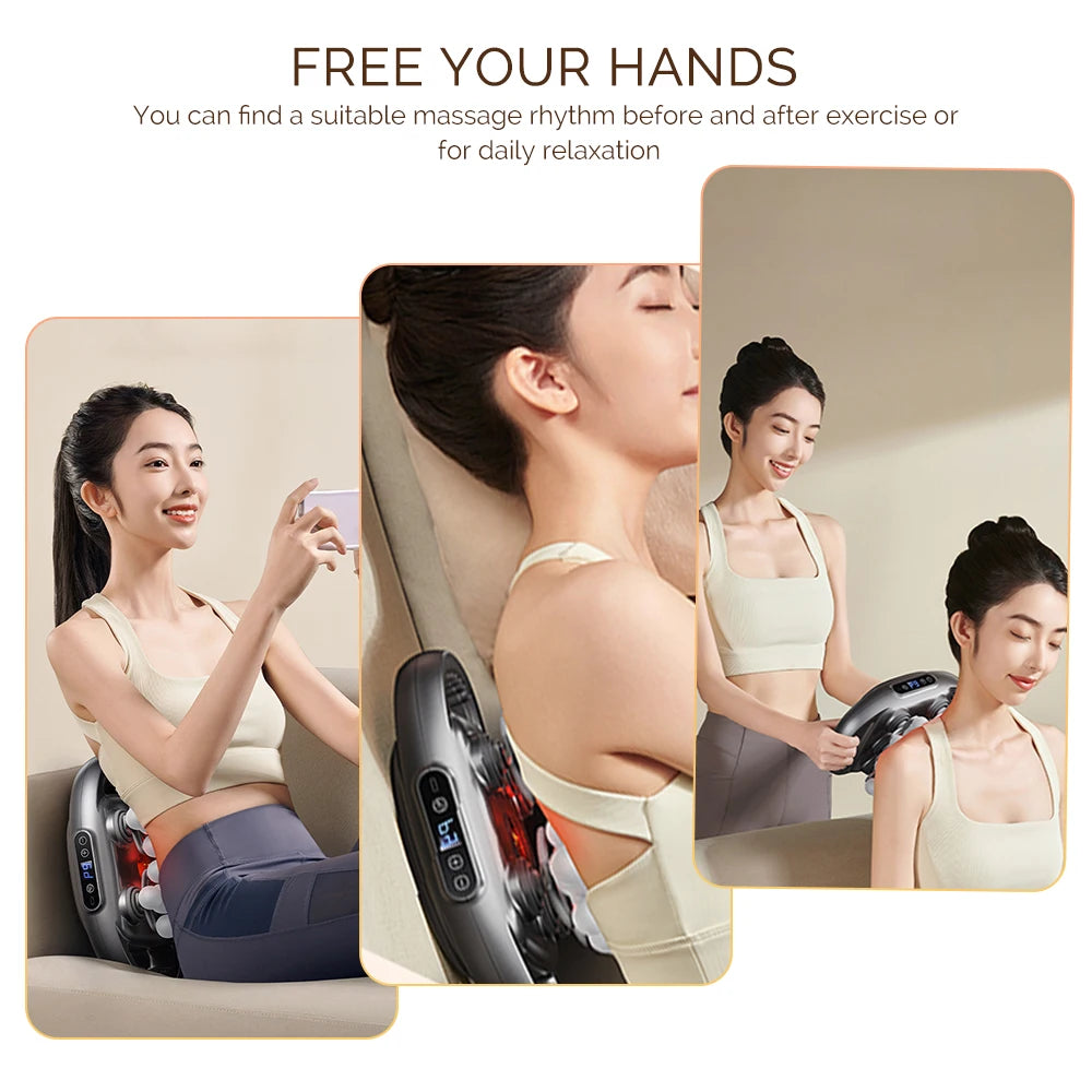 16-Head Fascia High-Frequency Vibration Body Massager For Back, Waist, Neck, and Shoulders