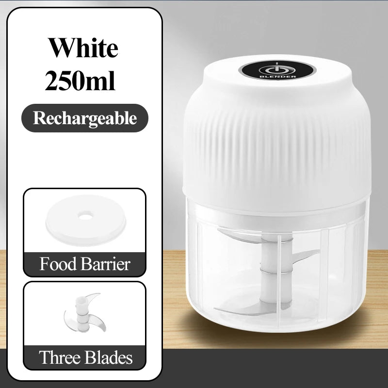 250ml Mini Wireless USB Rechargeable Electric Multi-Vegetable Chopper