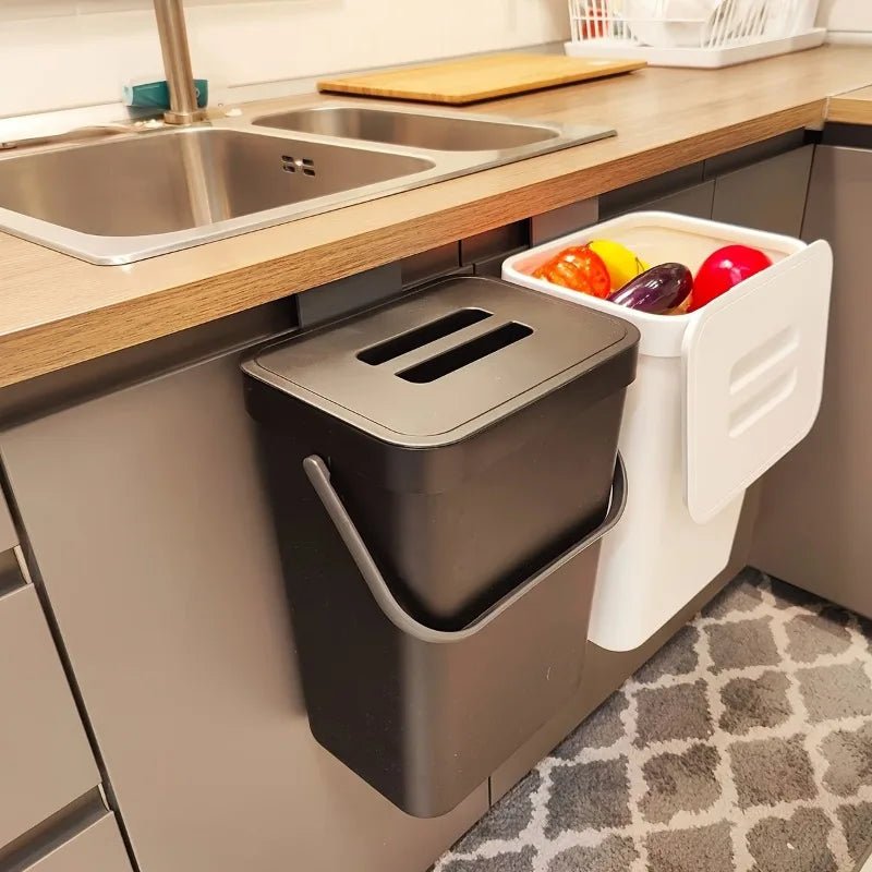 Space-Saving Quiet-Close Trash Can - 3/5L, Eco-Friendly Sealed Bin For Kitchen & Office - Lovies Kitchenwares