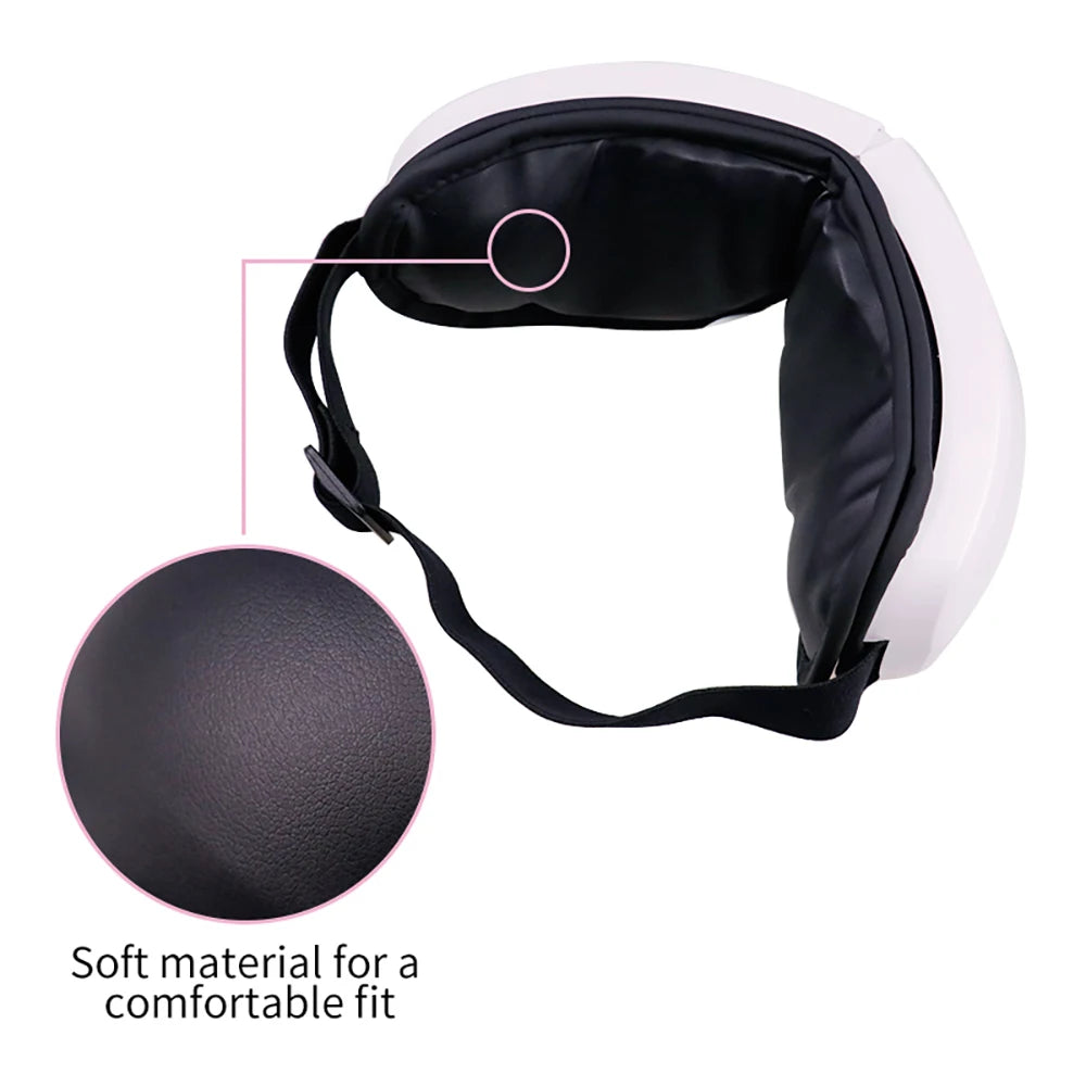 6D Smart Eye Vibrating Massager, Airbag Compress Eye Care, Bluetooth Music Ready