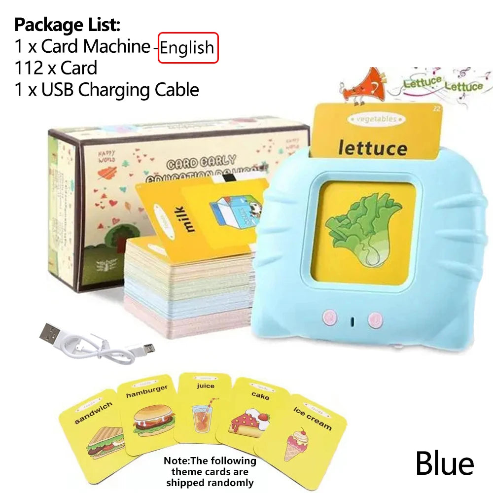 Early Education Flash Card Learning Toys Talking Flashcards for Kids Preschool English Electronic Audio Book Machine
