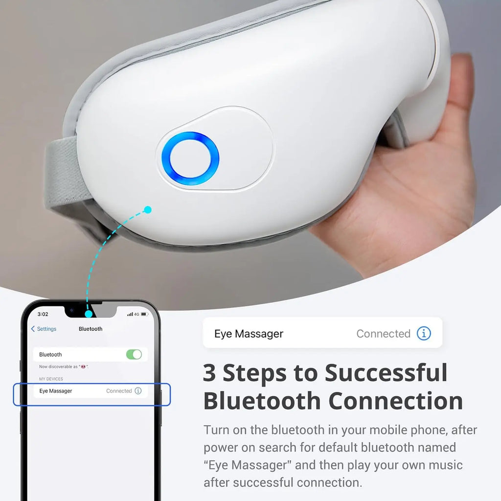 Folding Eye Massager Eye Mask with Heat and Bluetooth Music Airbag
