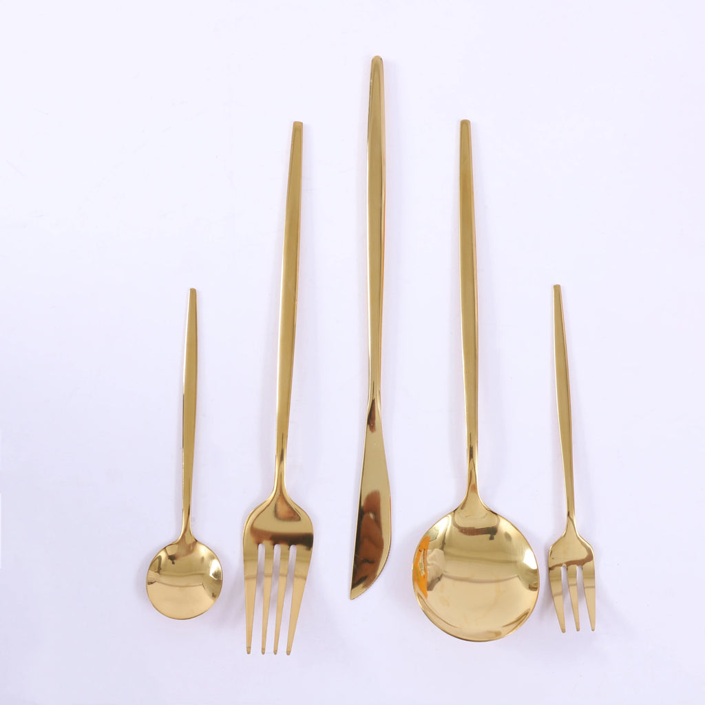 90Pcs Gold Stainless Steel Silverware Set - Heavy Duty Cutlery
