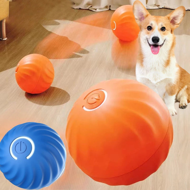 Pet Automatic Moving Toy Ball With Smart USB Jumping Rotating Interaction and Dog Chew Toy