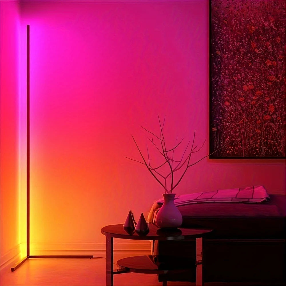 60-Inch Red Green & Blue LED Corner Floor Lamp For Multiple Rooms