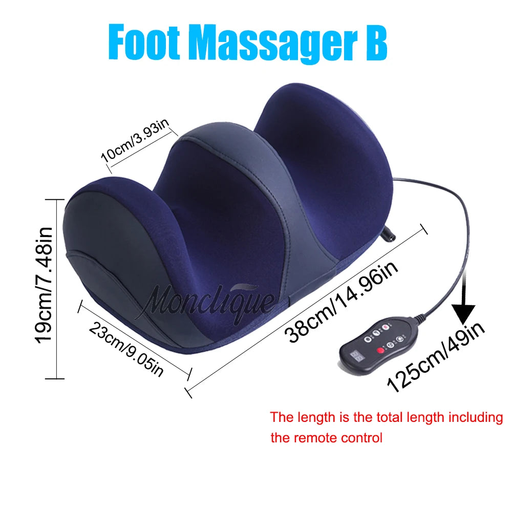 Electric Heated Roller Foot Calf & Leg Massager