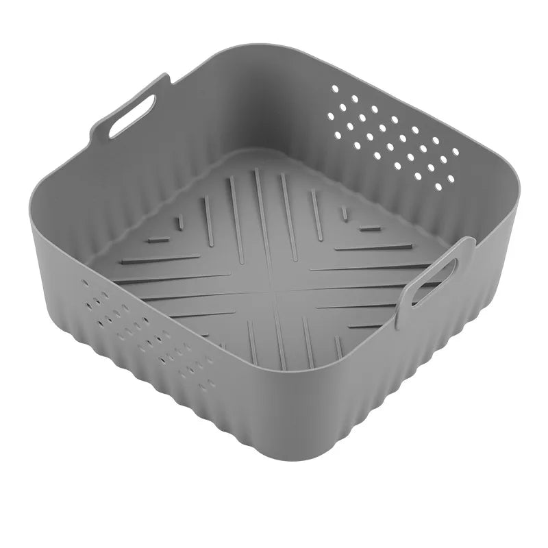 22.5cm Silicone Air Fryer Liners Reusable Non-Stick Basket 5-8QT Air Fryer Accessories