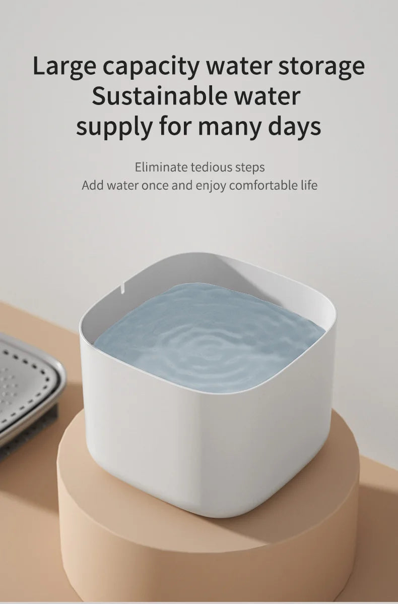 3L Auto Recirculate Cat Water Drinking Fountain With Large Capacity Filtering USB Electric Mute