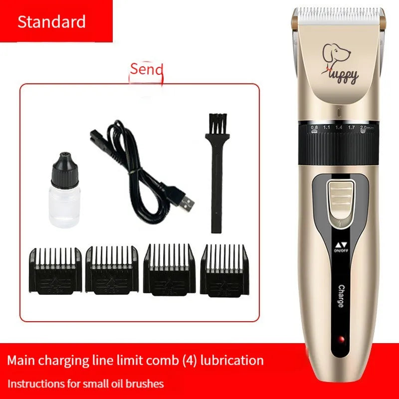 Electric Pet Hair Clipper and Hair Trimmer Set For Pet Grooming With an Electric Shaver Ceramic Blade with USB Charging