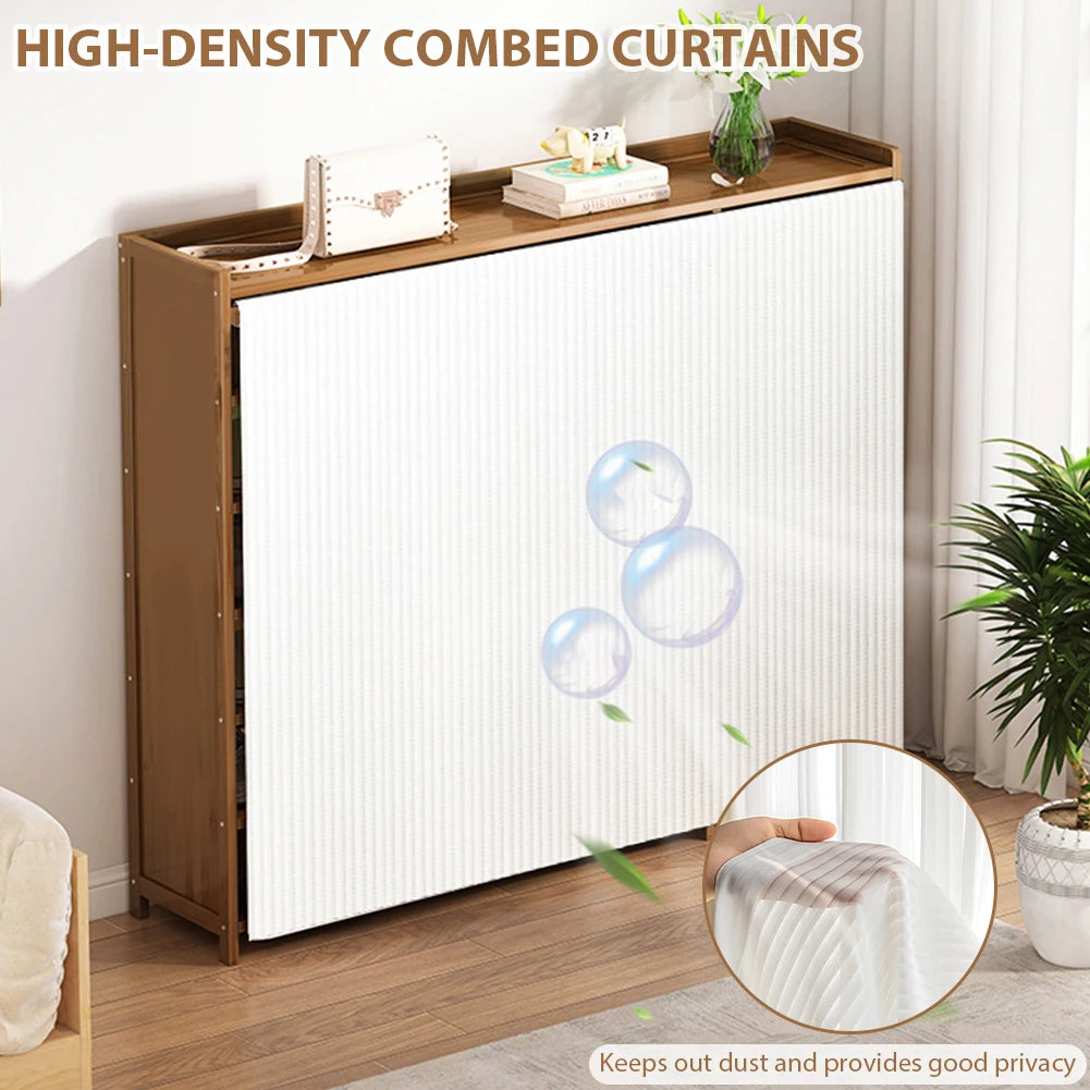6-Tier Simple Shoe Wooden Cabinet Organizer With Storage Shelves