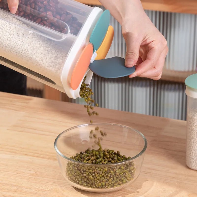 Kitchen Food Storage Box Plastic 4 grids Sealed Food Container Moisture-proof - Lovies Kitchenwares