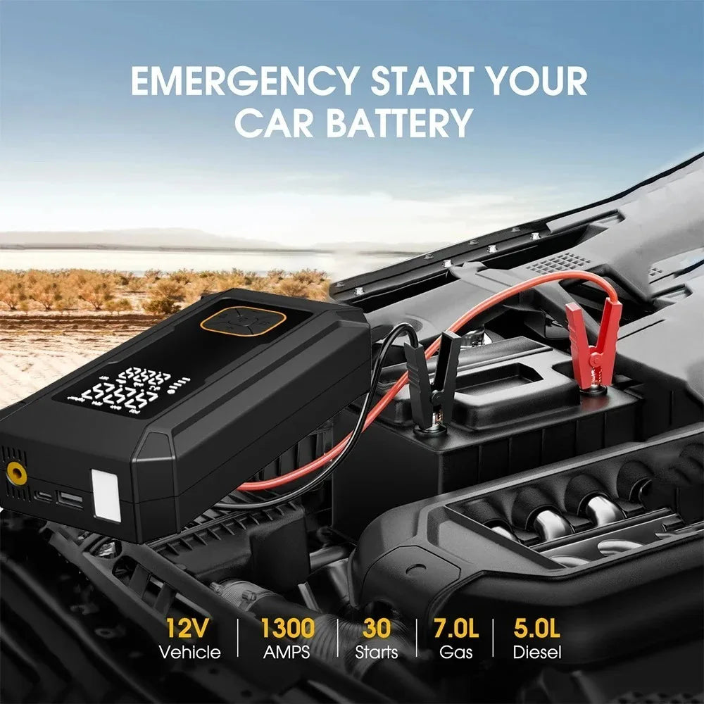 Car Jump Starter with Air Pump 4000A Jump Starter & 150PSI Air Compressor, Portable Auto Power Bank ,Tire Inflator, LED Light