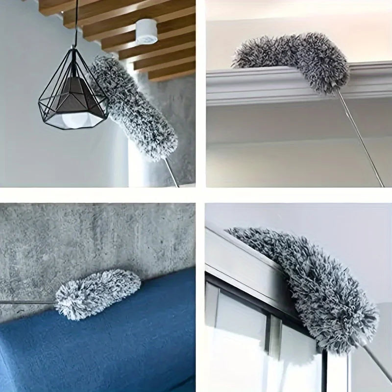 Multifunctional Retractable Duster With Bendable Head - Reusable And Washable For High Ceilings Furniture And Car