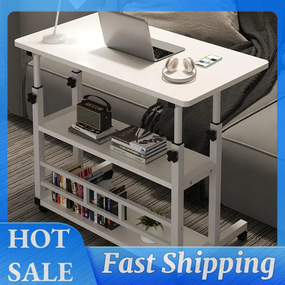 Height Adjustable Computer or Laptop Desk With Multi-Layer Storage