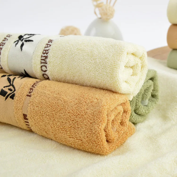 Set of 6 Bamboo Fiber Thick Absorbent Bath Towels
