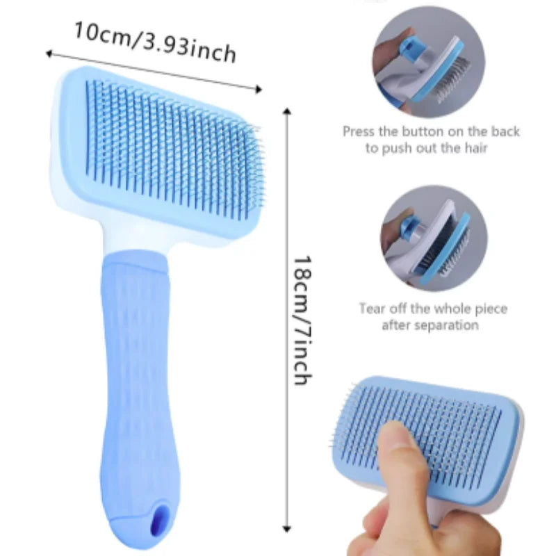 Self Cleaning Pet Brush Comb For Pet Hair Removal And Grooming Tool Pet Accessory