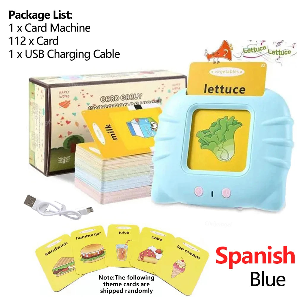 Early Education Flash Card Learning Toys Talking Flashcards for Kids Preschool English Electronic Audio Book Machine
