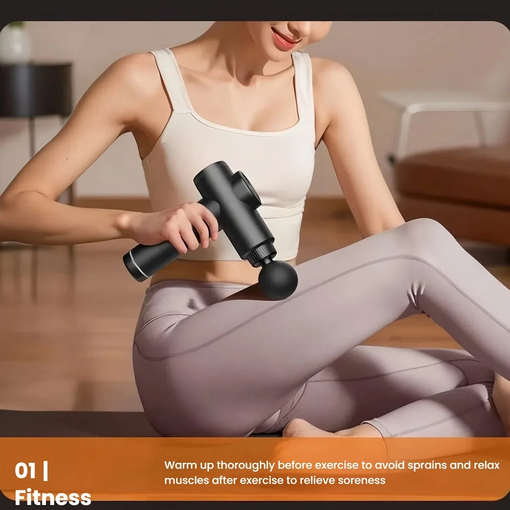 Rechargeable Cordless Massage Machine with 8 Attachments Deep Tissue Muscle Relaxation