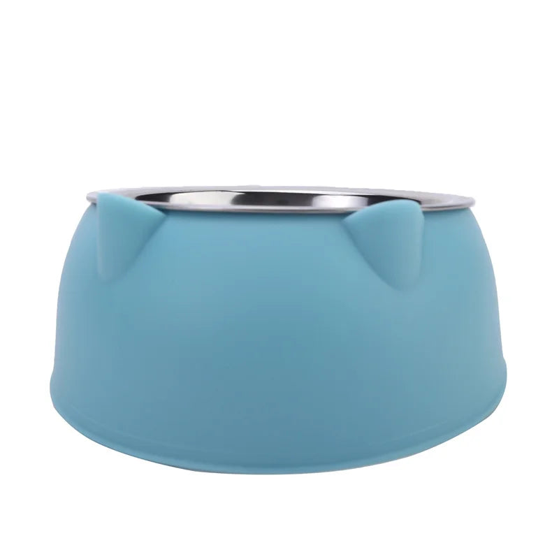 1/2/5pcs Created Inclined Cat Water Bowl & Stainless Steel Feeding Bowl