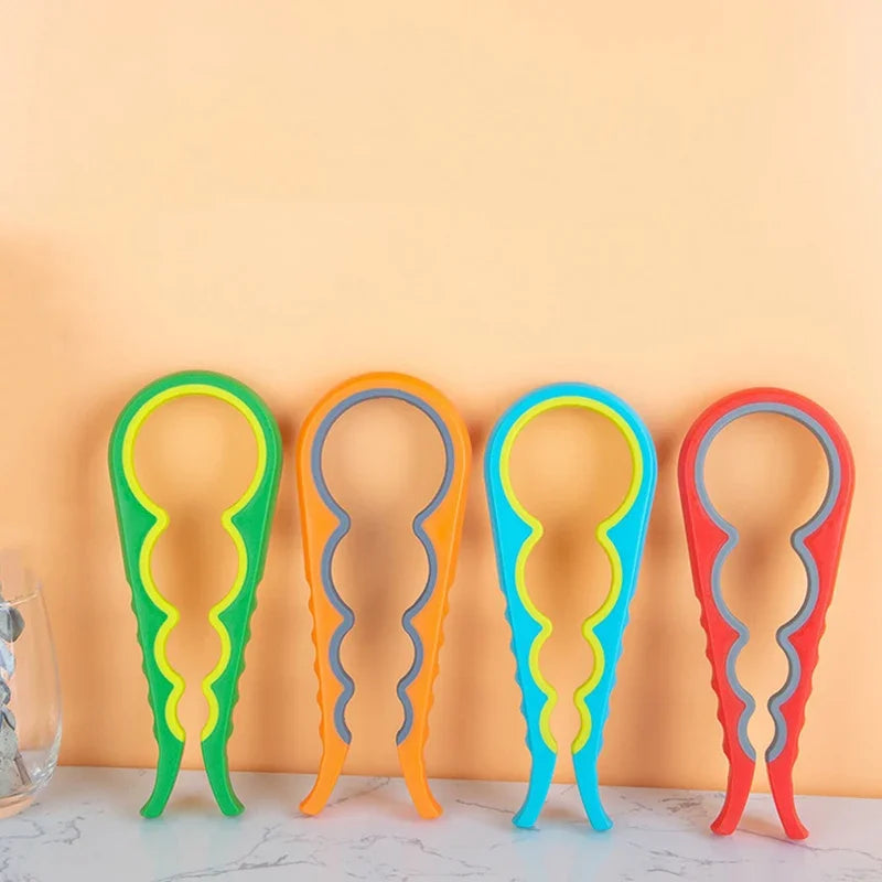 Multifunctional 4-in-1 Kitchen Tool Jar Gripper with Lid and Bottle Opener