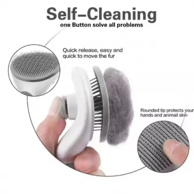 Self Cleaning Pet Brush Comb For Pet Hair Removal And Grooming Tool Pet Accessory