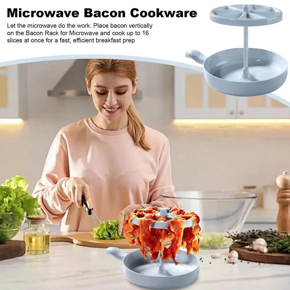 Microwave Bacon Cooker Dish With Bacon Grease Catcher Tray