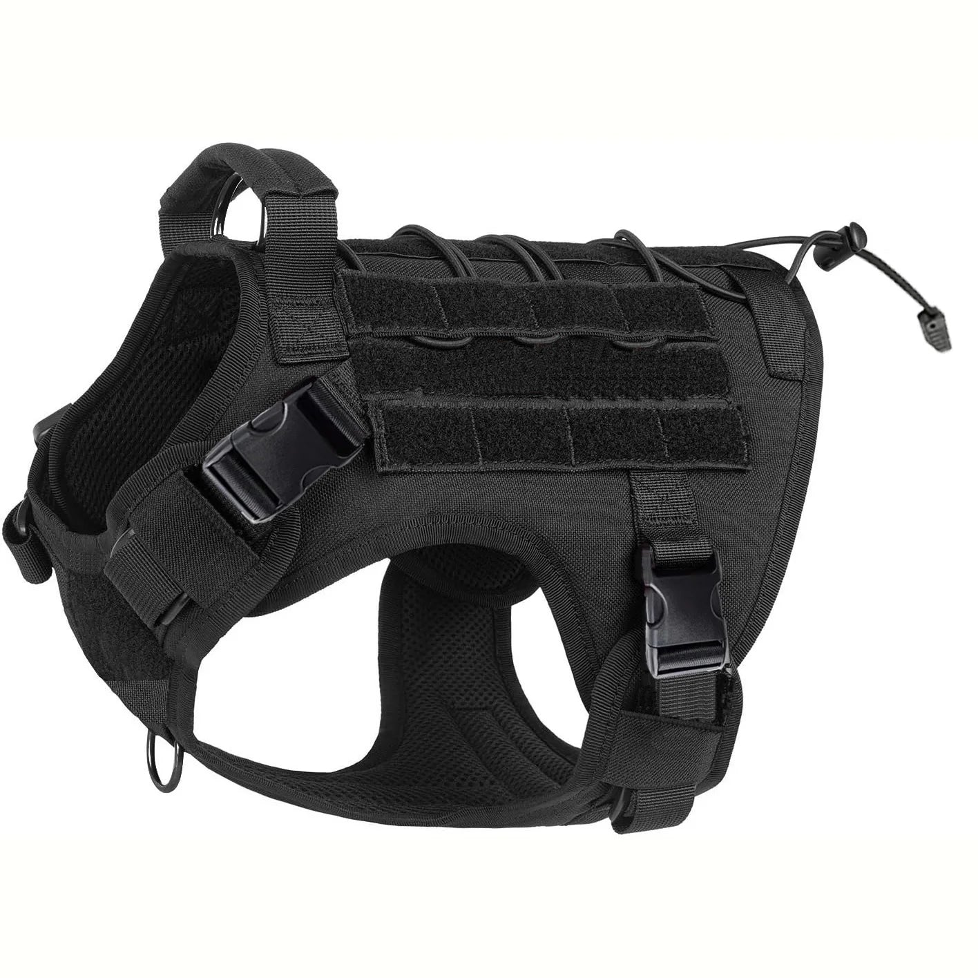 Adjustable Tactical Dog Harness With No-Pull Vest With Hook & Loop Panels
