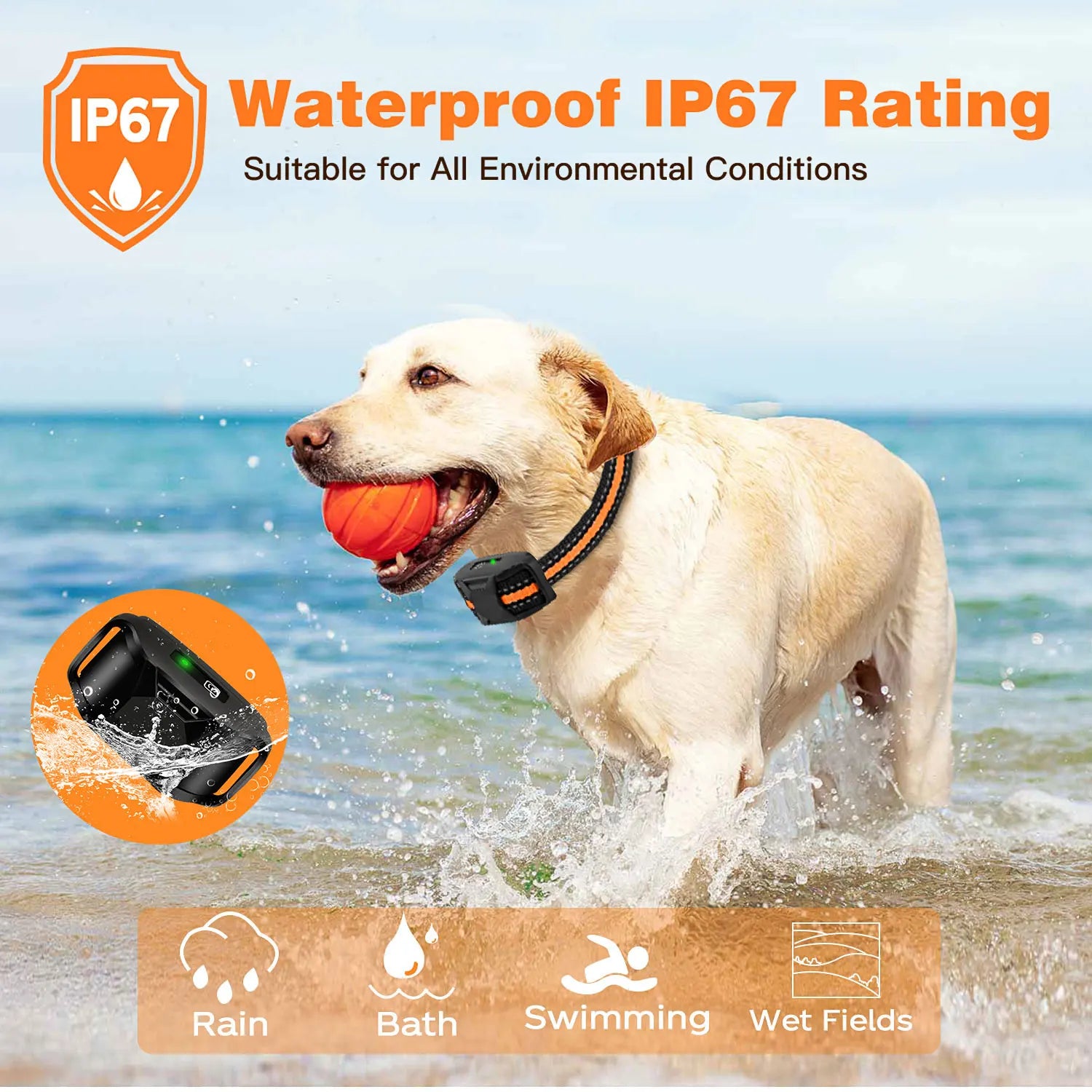 3300Ft Electric Remote Control Dog Training Collar Waterproof Pet Behavior For 5-120lbs Puppy With Shock Vibration