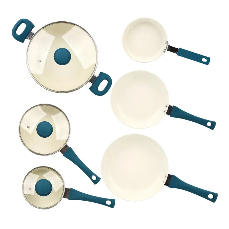 Mainstays Classic Collection 12 Piece Nonstick Aluminum Alloy Cookware Set Blue