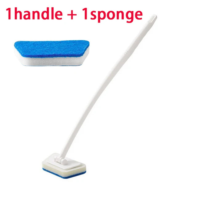 Bathroom Sponge Cleaning Brush Multi-Functional Tool With Long Removable Handle