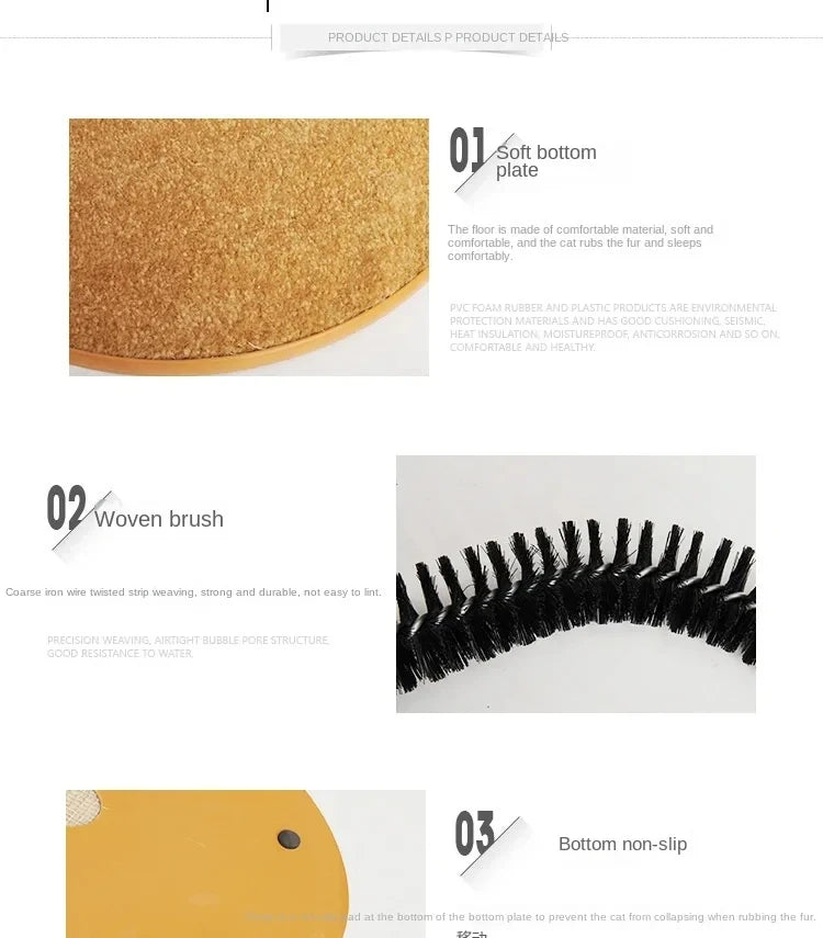 Cat Toy Arch Self Groomer and Pamper Feline with A Massage Grooming Rubbing Brush and Scratching Pad Toy