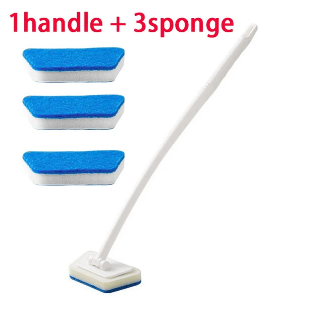 Bathroom Sponge Cleaning Brush Multi-Functional Tool With Long Removable Handle