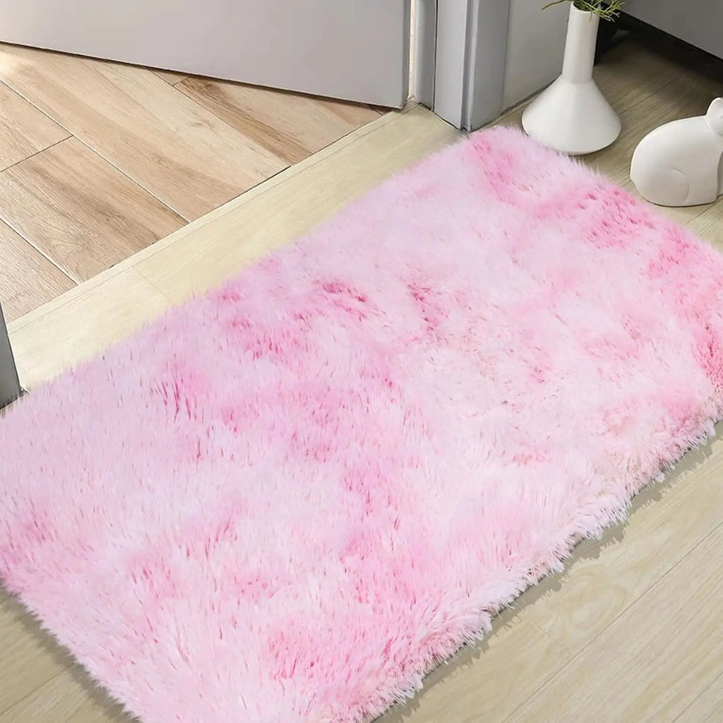 Silk Wool Rugs Multi-Room Tie-Dye Non-Slip Washable Carpet Mats