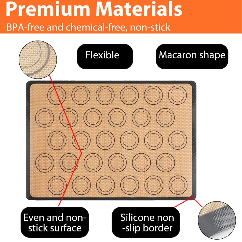 1PC Silicone Baking Mat for Oven, Reusable Non Stick Heat Resistant Bakeware Liner