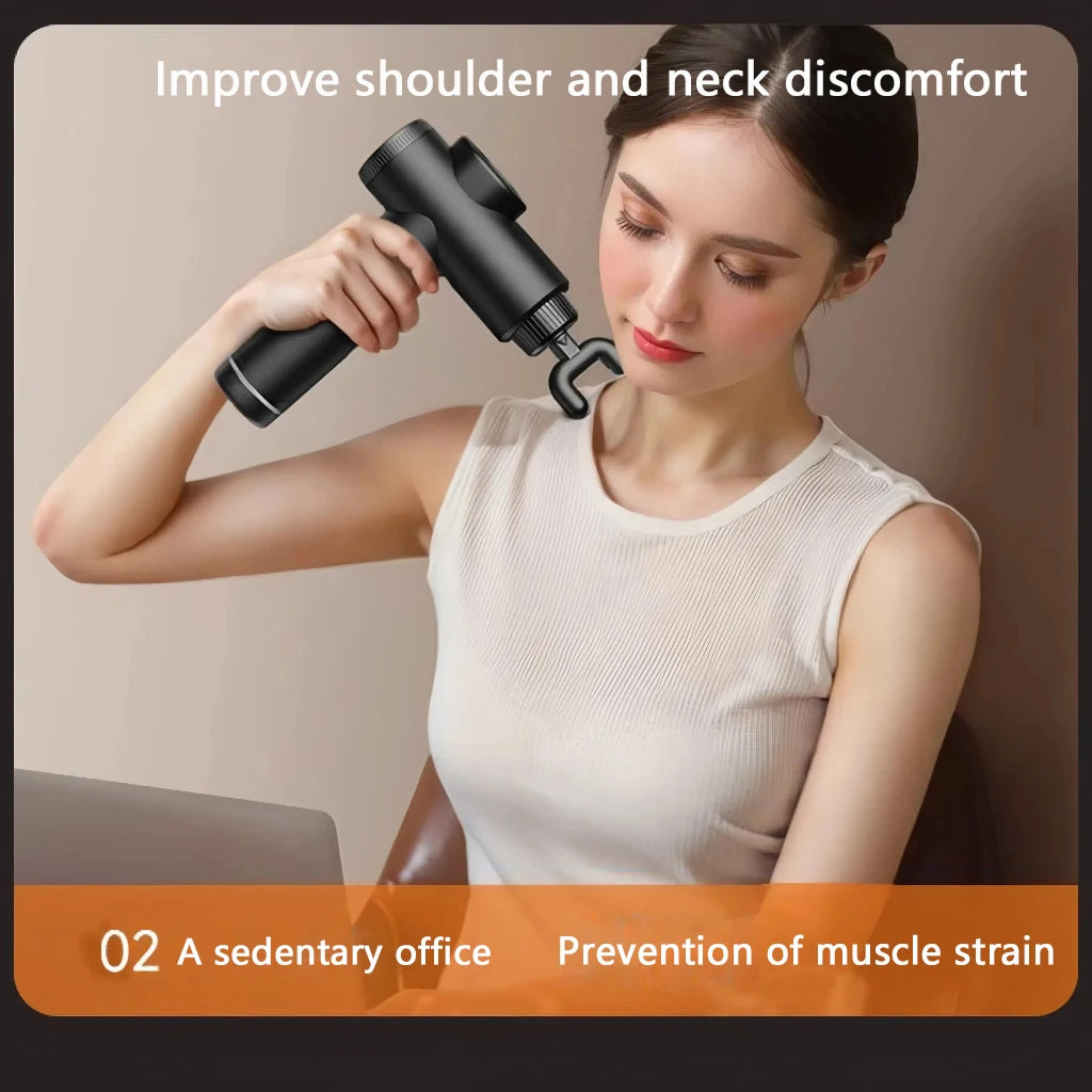 Rechargeable Cordless Massage Machine with 8 Attachments Deep Tissue Muscle Relaxation