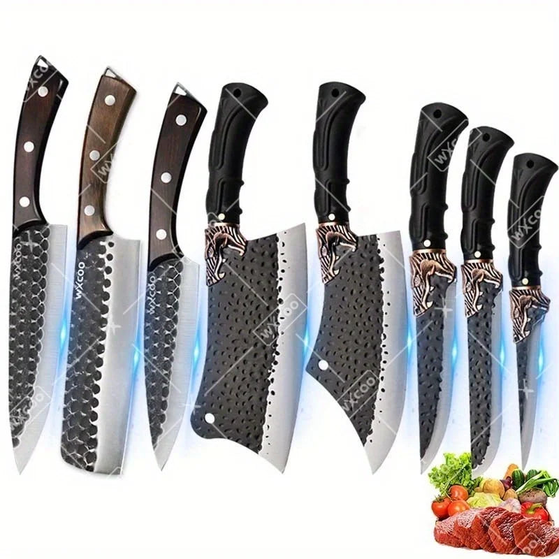 8PCS Stainless Steel Forged Professional Kitchen Chef Knife Set