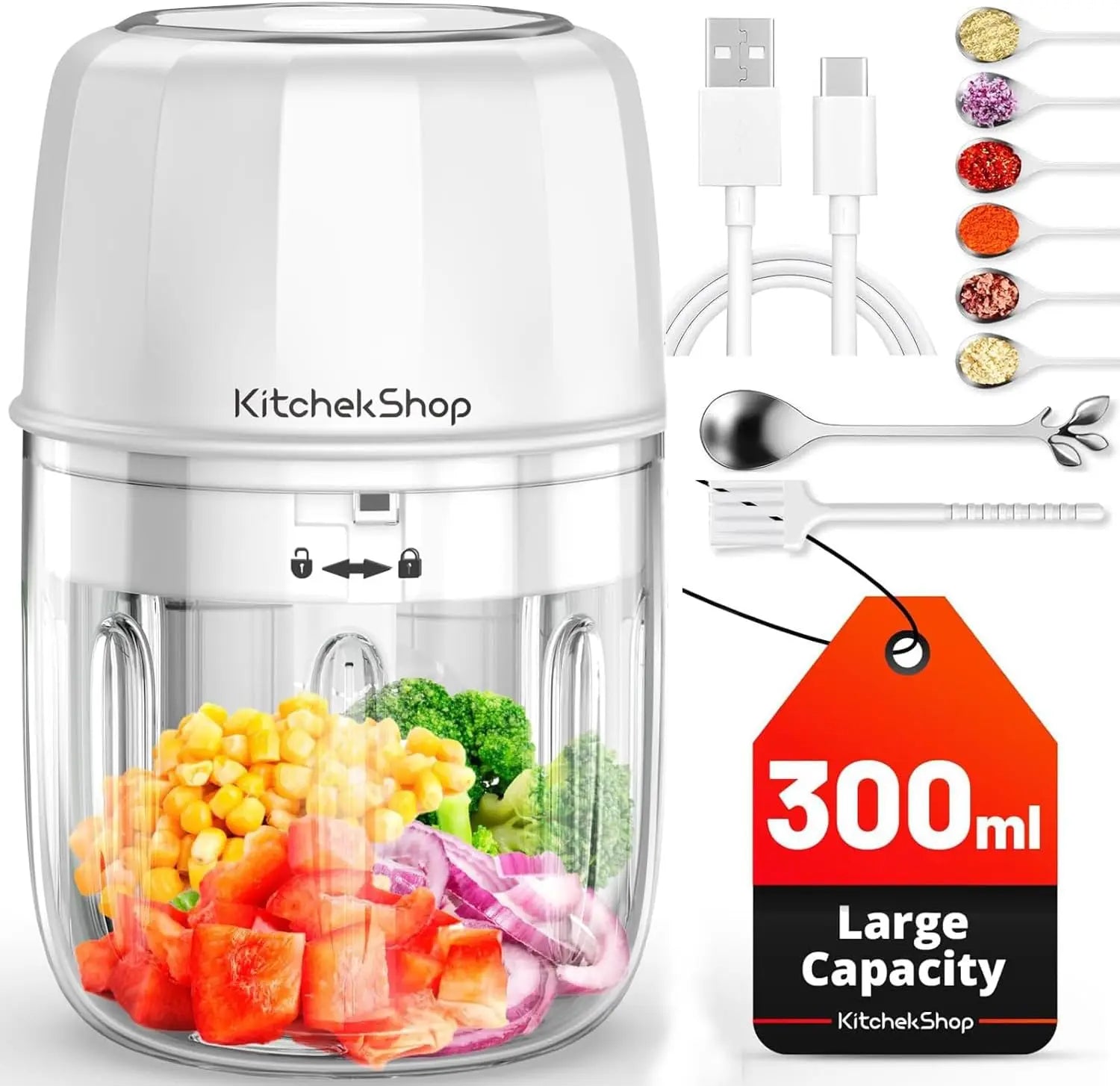 300ML Portable Cordless Mini Food Processor For Multi-Foods