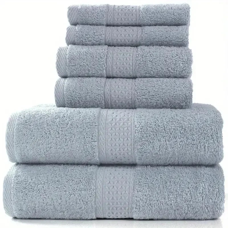 Cotton Bath Towel and Washcloth Solid Color Soft Absorbent Multipurpose Towels