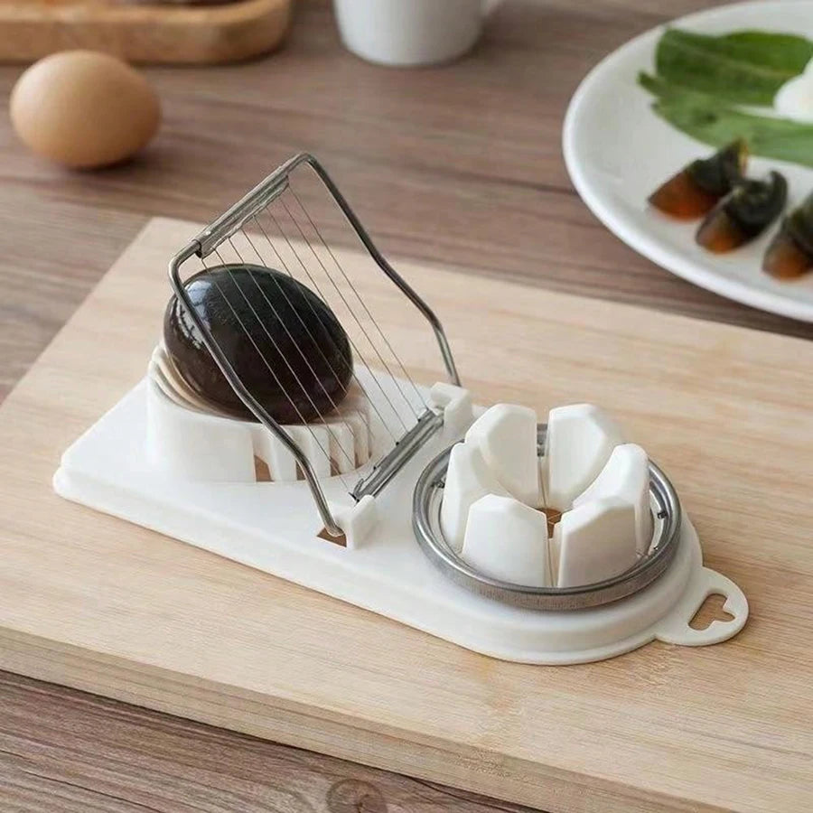 Multifunctional PP Base 2-in-1 Stainless Steel Wire Egg Cutter