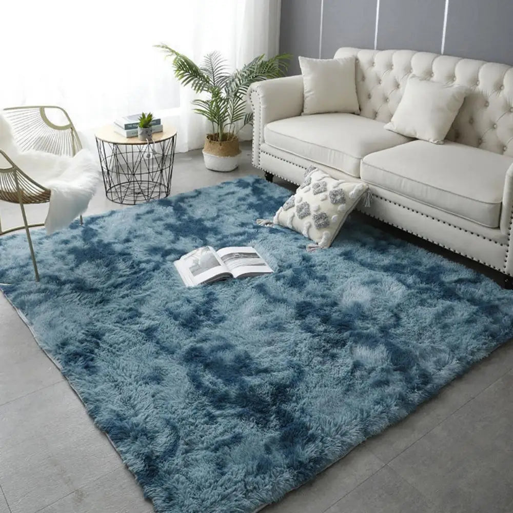 Tie-Dye Plush Carpet Non-Slip Multi-Room Decoration Soft Fluffy Home Mat