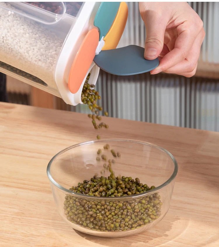 Kitchen Food Storage Box Plastic 4 grids Sealed Food Container Moisture-proof - Lovies Kitchenwares