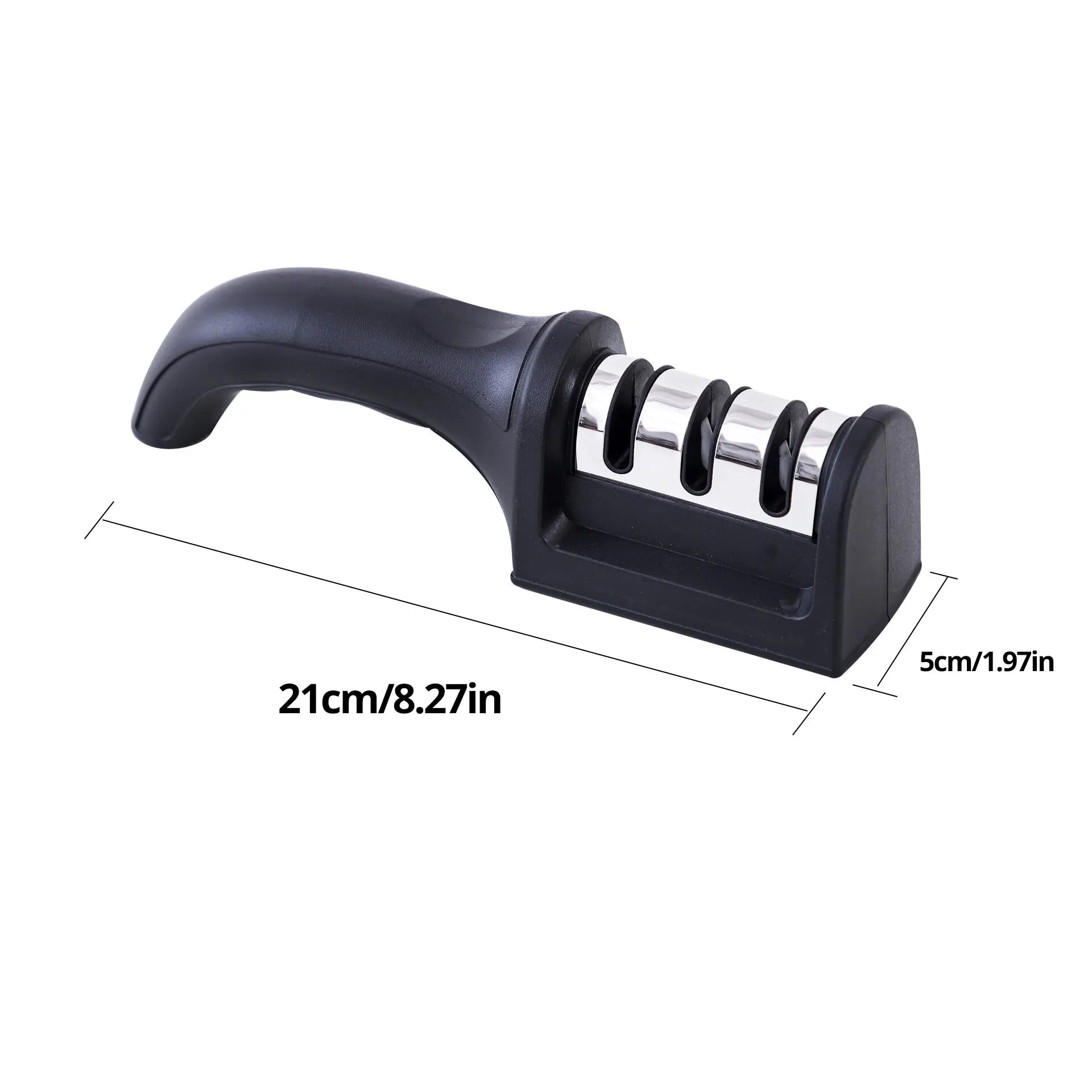 1Pc Black Kitchen Three Segment Multi-Knife Sharpener