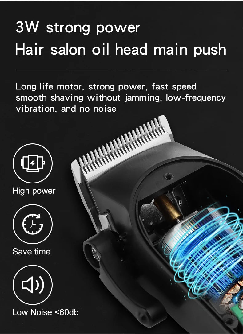 Electric Hair Clipper USB Rechargeable Cordless Beard Trimmer For Men With Electric Hair Clipper Trimming Tool