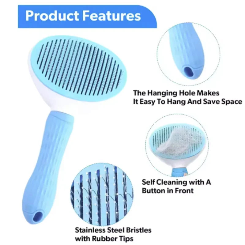 Self Cleaning Pet Brush Comb For Pet Hair Removal And Grooming Tool Pet Accessory