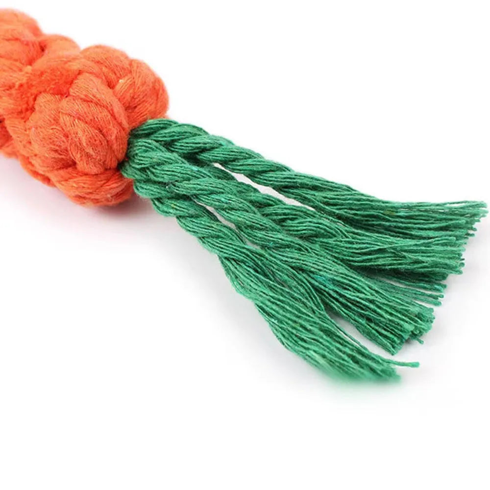 1Pcs Carrot Pet Dog Bite Chewable Braided Durable Cotton Rope